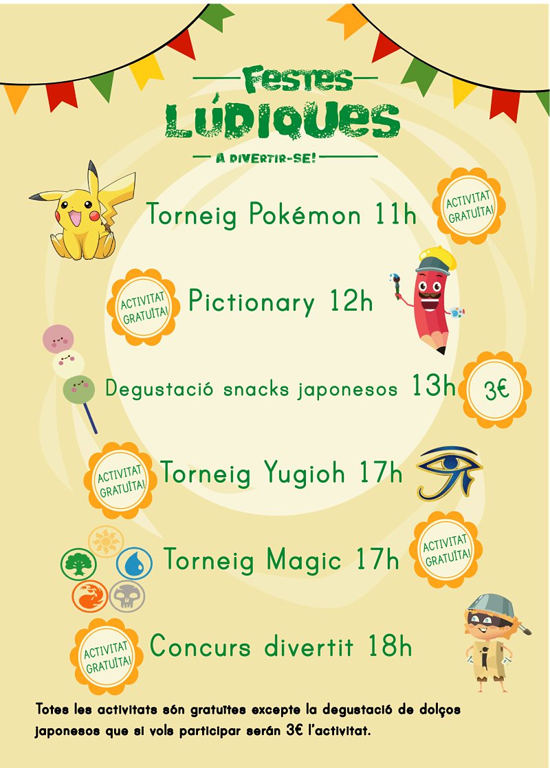 Fiestas Lúdicas, un día para divertirse. 3 horari festes ludiques web