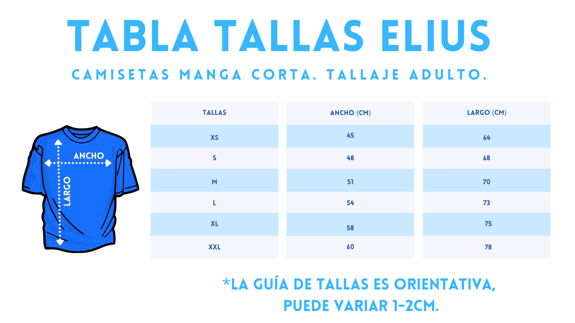 tallas adulto