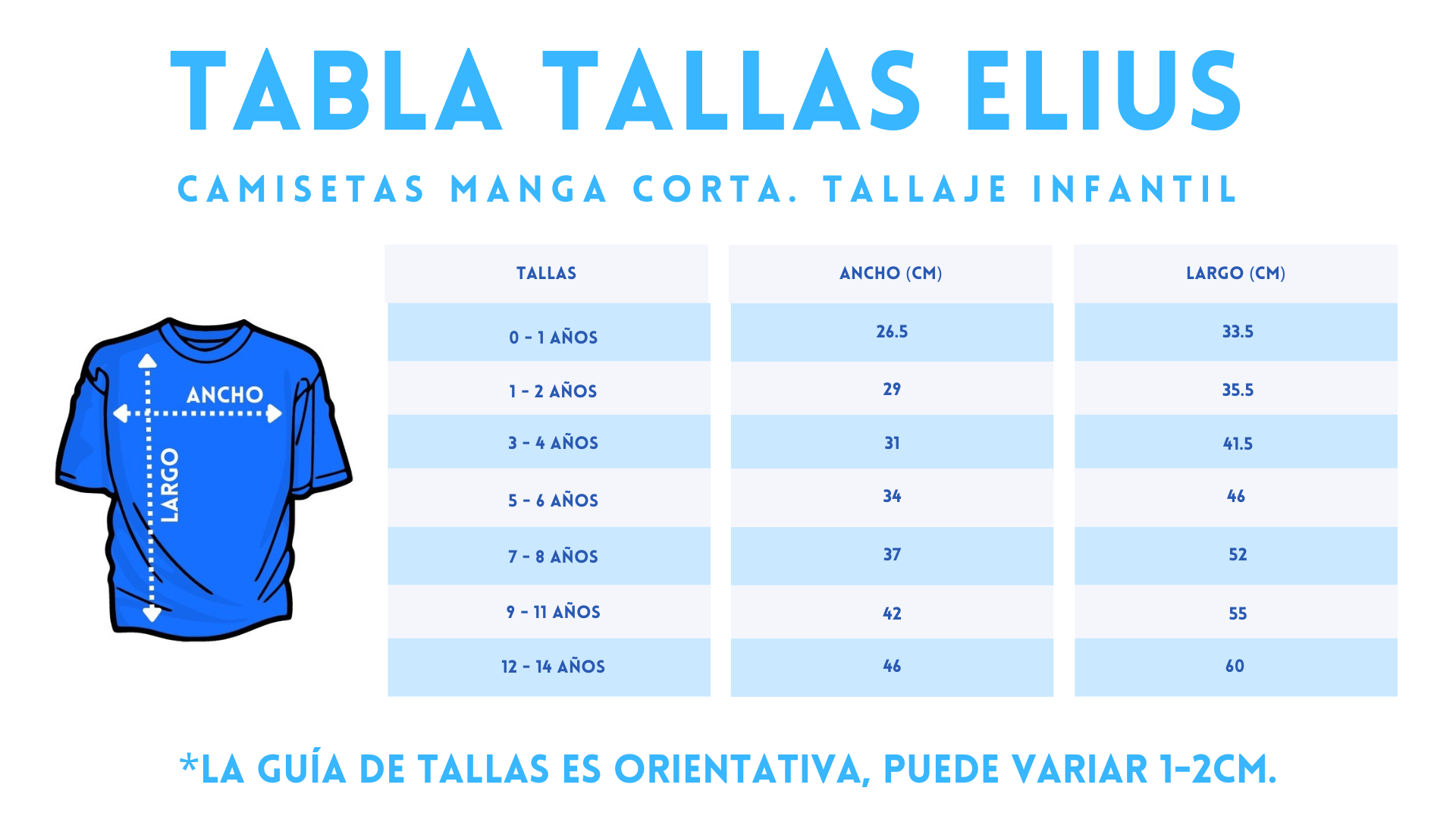 tallas infantil