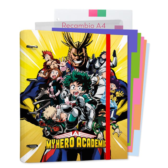 Carpeta My Hero Academia 4 anillas + Hojas A4 1 Carpeta My Hero Academia 4 anillas