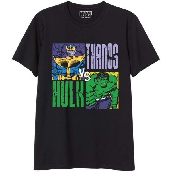 político alto lazo Camiseta Thanos vs Hulk Marvel | ELIUS - Camisetas Frikis