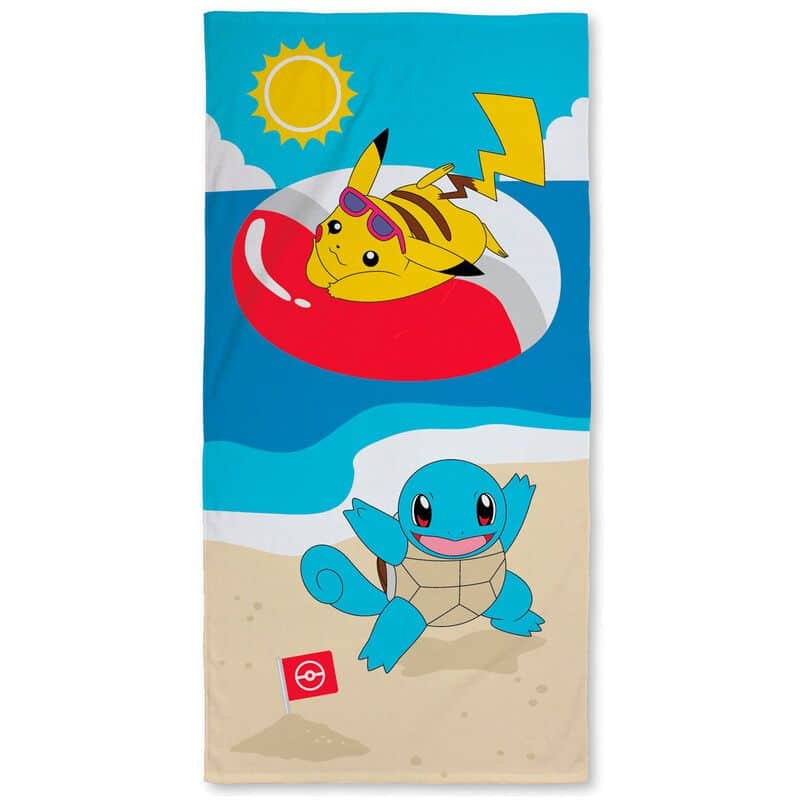 Toalla Pokemon Pikachu Squirtle Playa 1 Toalla Pokemon Pikachu Squirtle Playa