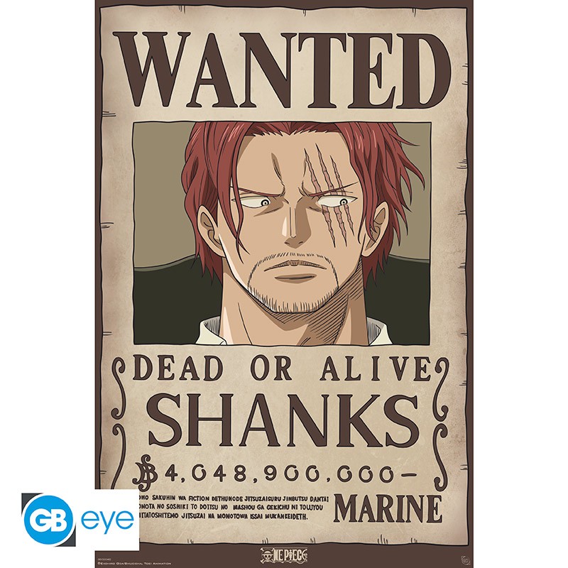 Poster Shanks One Piece Wanted 91.5x61cm 1 Poster Shanks One Piece Wanted 91.5x61cm