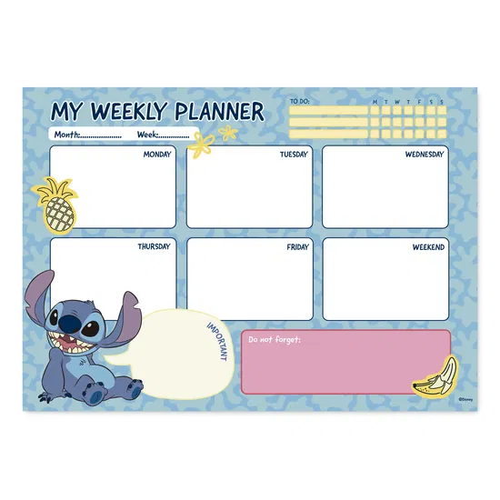 Bloc Planificador Semanal Stitch A4