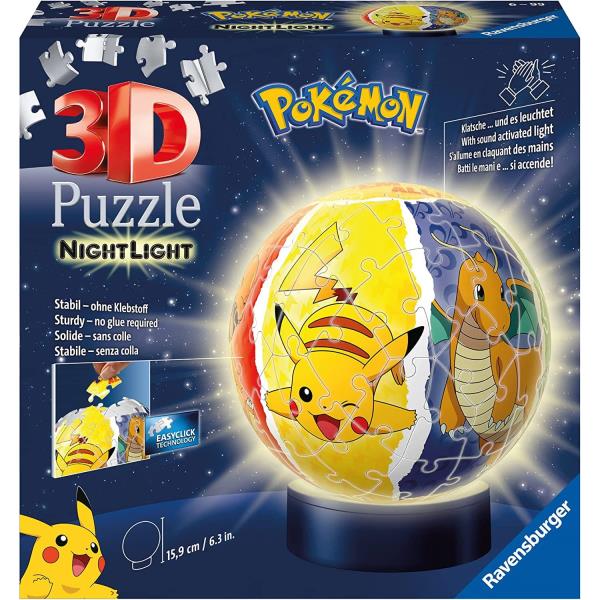 Puzzle Lámpara Pokemon 3D