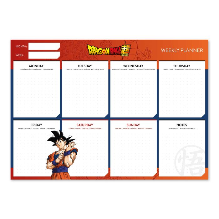 Bloc Planificador Semanal Dragon Ball A4