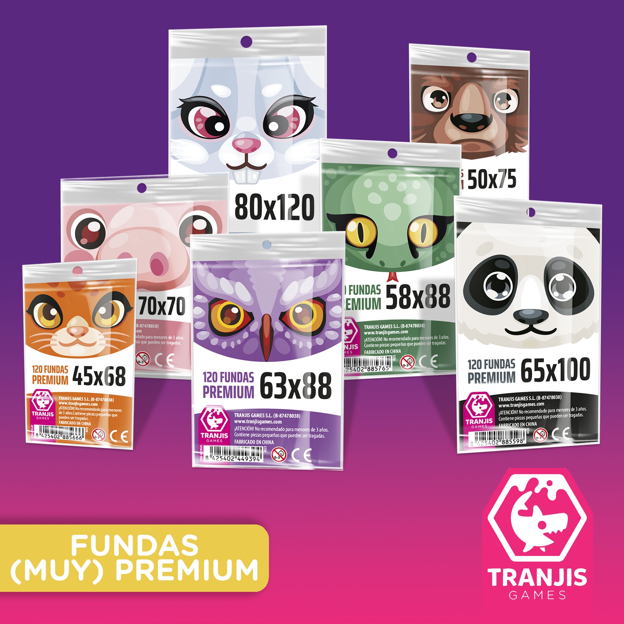 Fundas Cartas Tranjis Games (120 fundas)