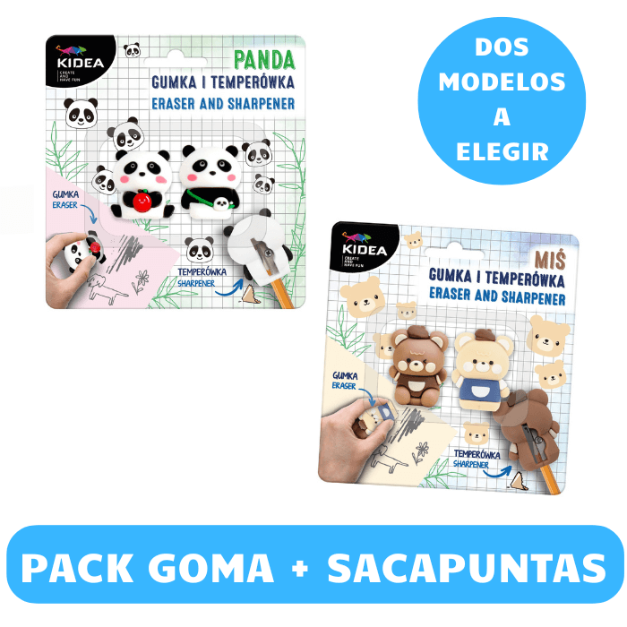 Blister Goma y Sacapuntas Kawaii