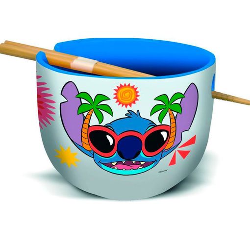 Cuenco Ramen Stitch con palillos