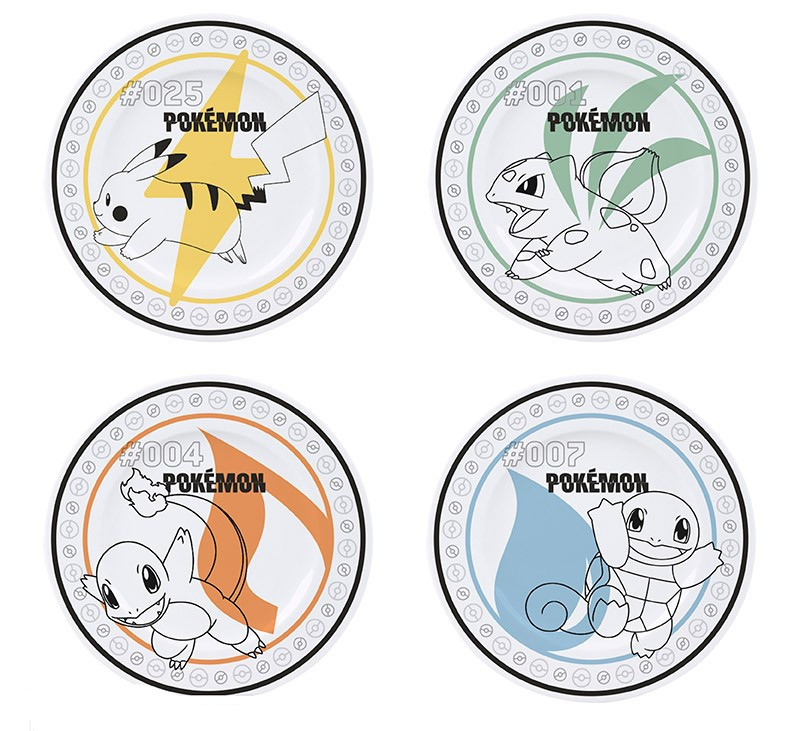 Set 4 platos Pokemon