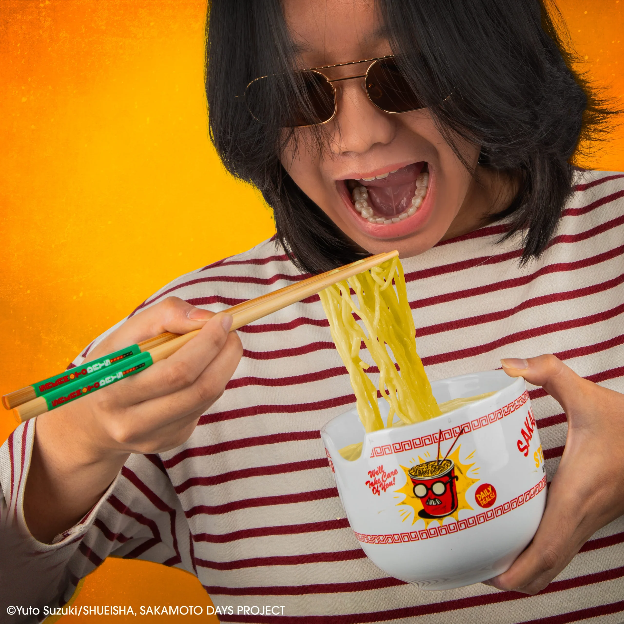 Cuenco Ramen Sakamoto Days 2 Cuenco Ramen Sakamoto Days con palillos