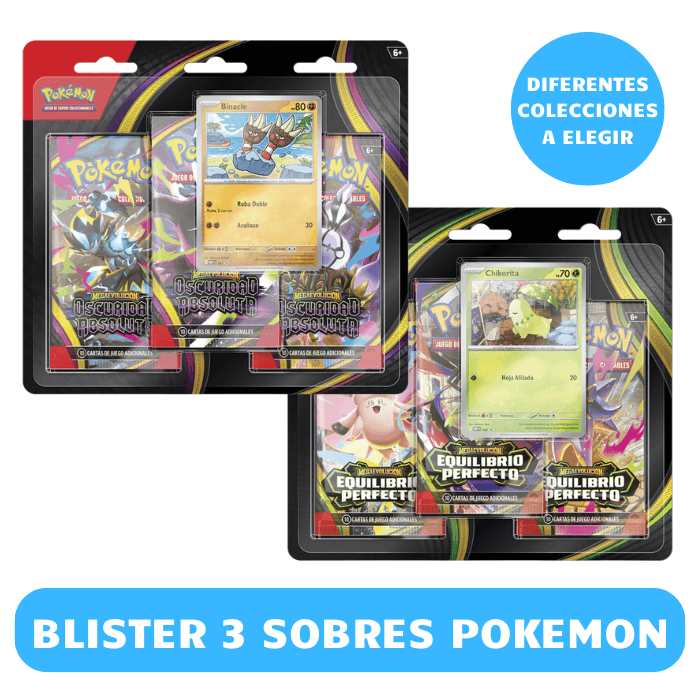 Blíster 3 Sobres Pokemon Varias Colecciones